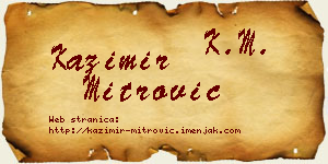 Kazimir Mitrović vizit kartica